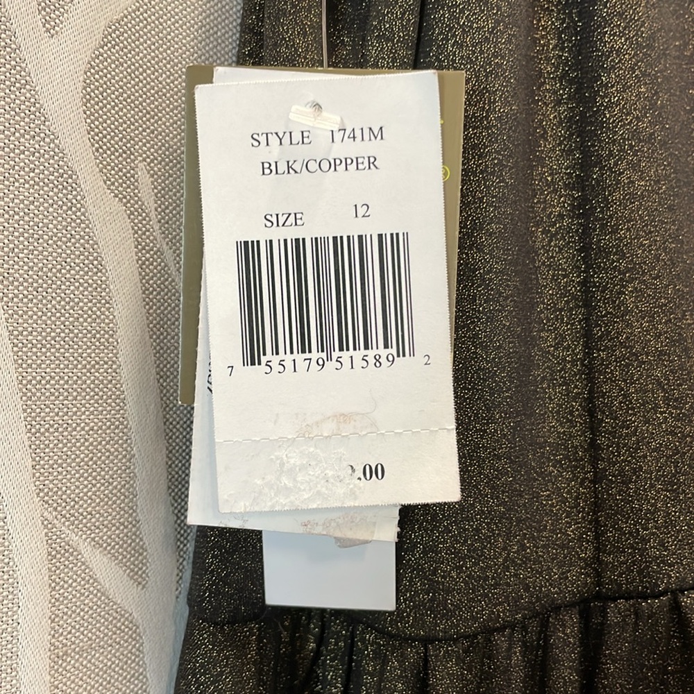 Taylor Black and Bronze Maxi Dress with 2 skirt layers Size 12 NWT - Picture 4 of 5